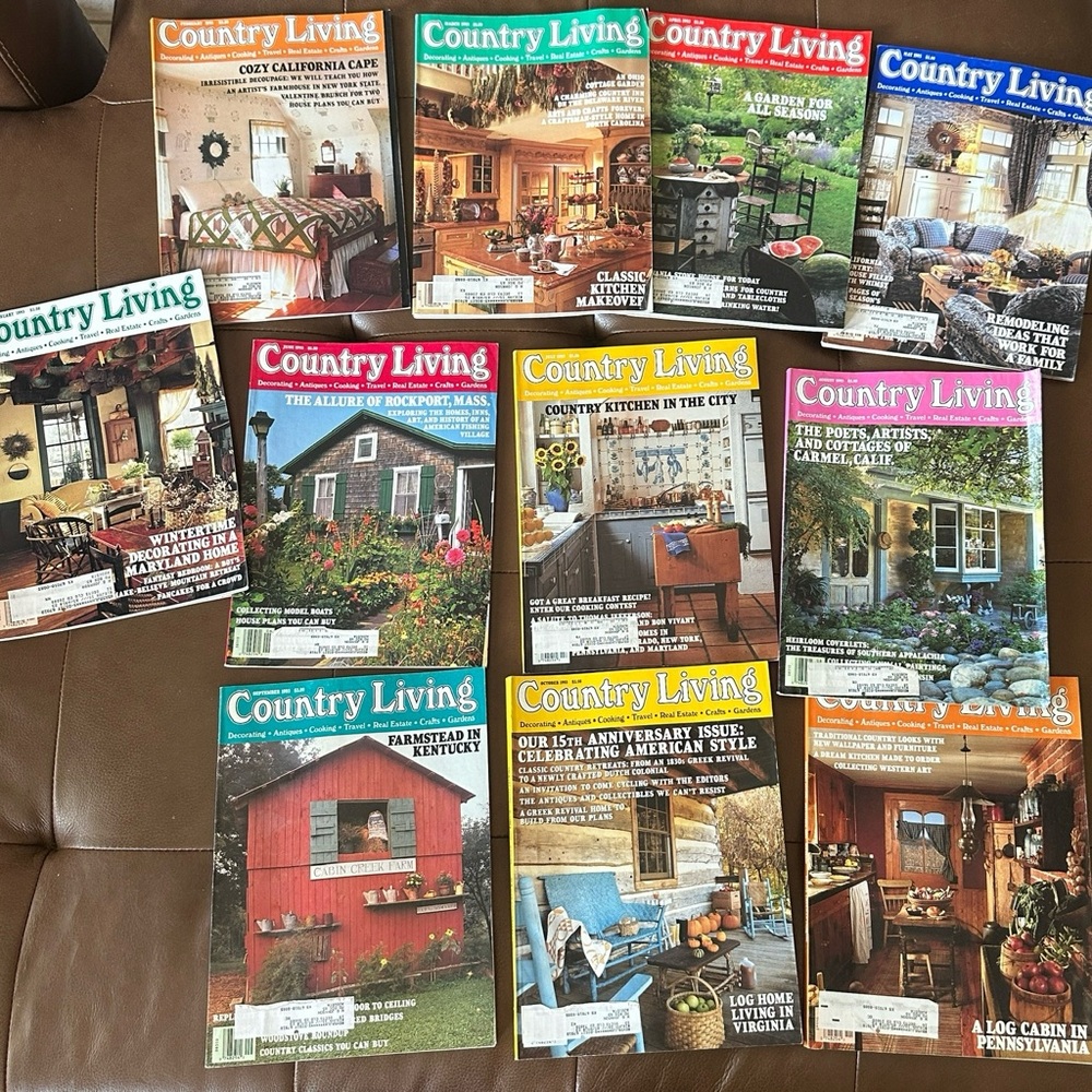 Colorful Country Living Magazine Set